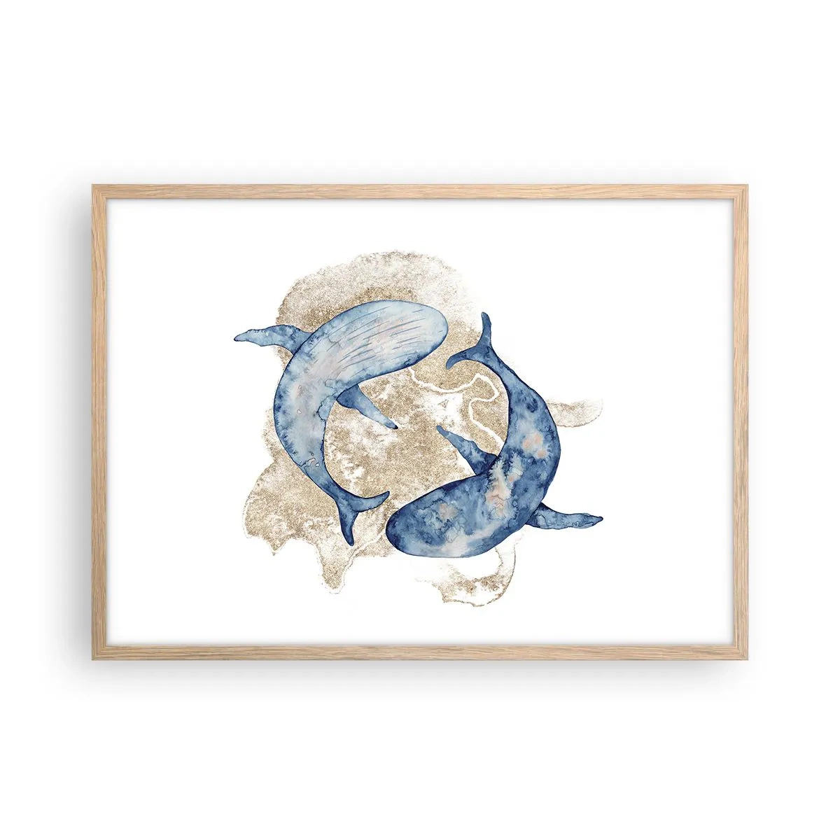 Poster in einem Rahmen aus heller Eiche - Freundschaft oder Liebe? - 70x50 cm