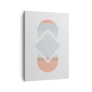 Bild auf Leinwand - Leinwandbild - Ein minimalistisches Gemälde mit geometrischen Formen - 50x70cm - Die Situation ist klar - Moderne Wanddekoration für Wohnzimmer und Schlafzimmer ARTTOR