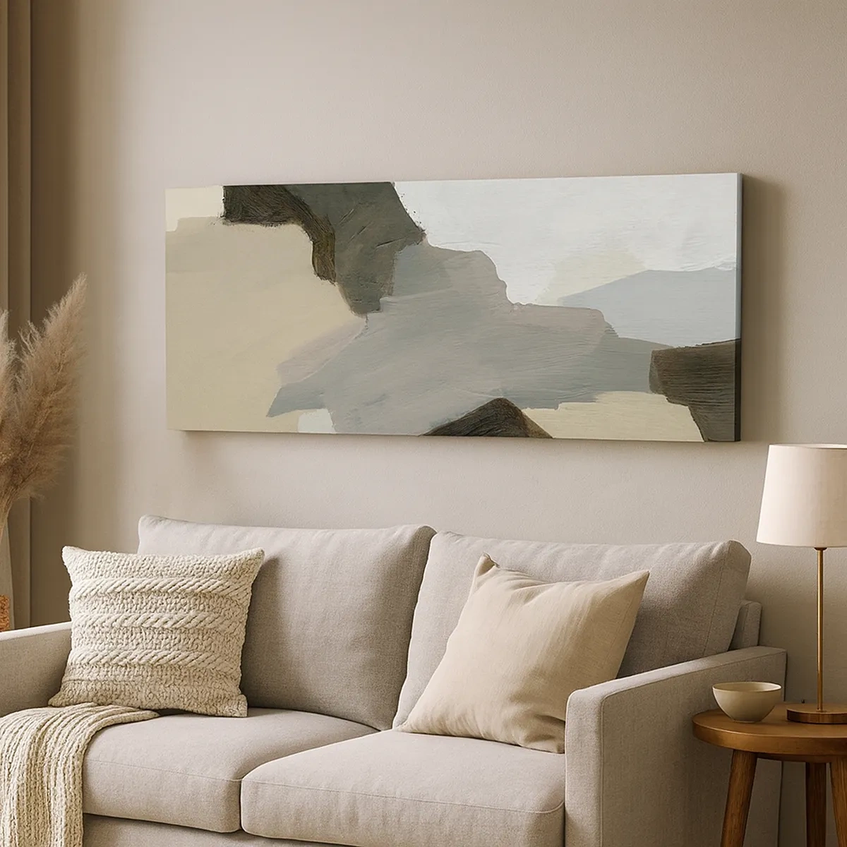 Bild auf Leinwand - Leinwandbild - Abstraktion: Scheideweg des Graus - 30x30 cm