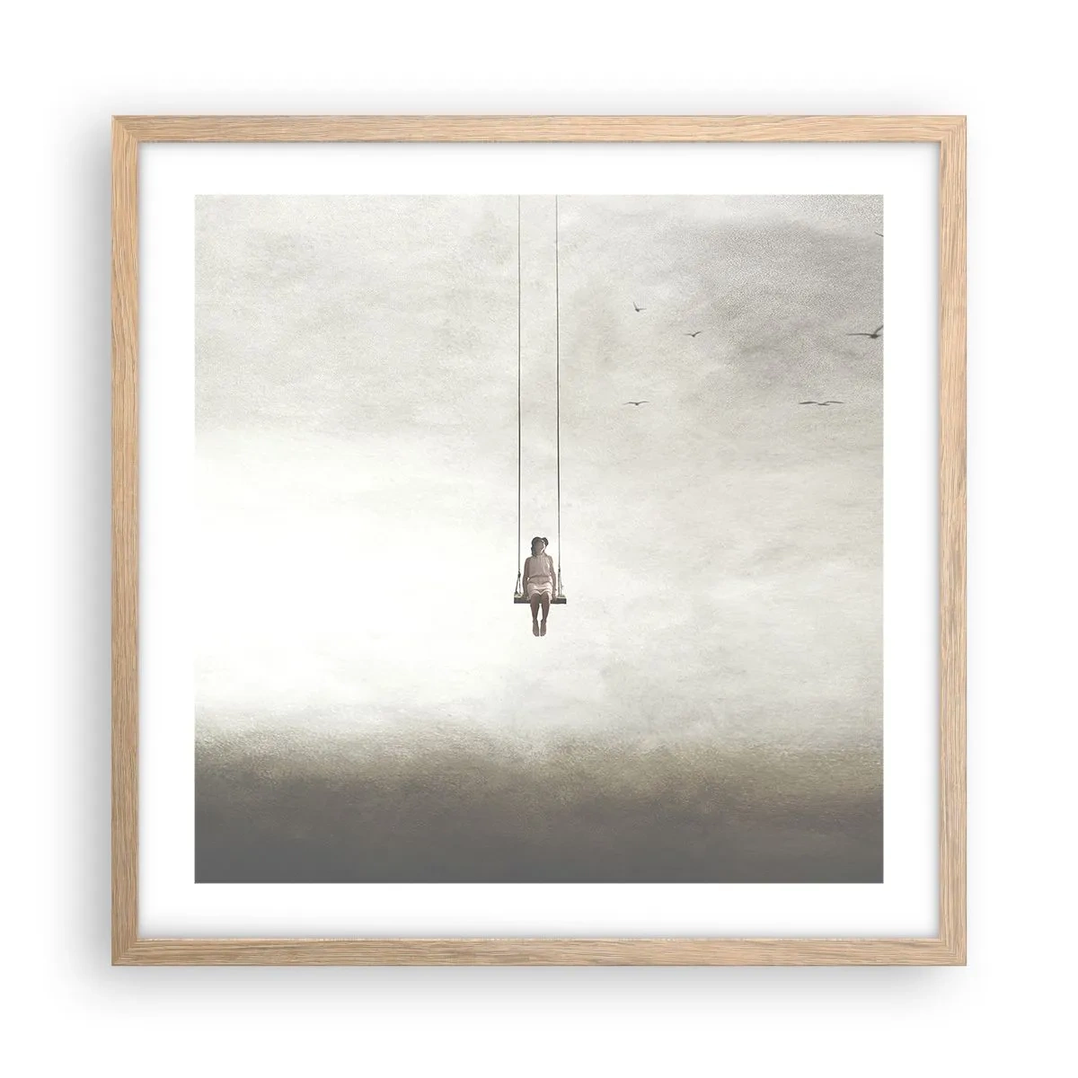 Poster in einem Rahmen aus heller Eiche - Ein Kind in uns - 50x50 cm