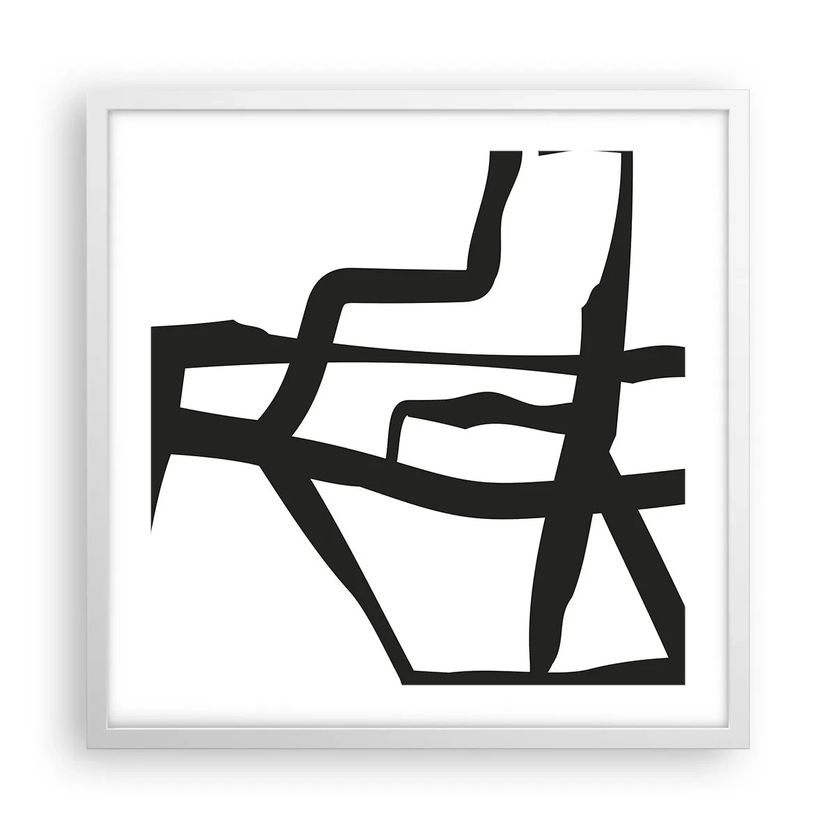 Poster in einem weißen Rahmen - Schwarz-Weiß-Design - 50x50 cm