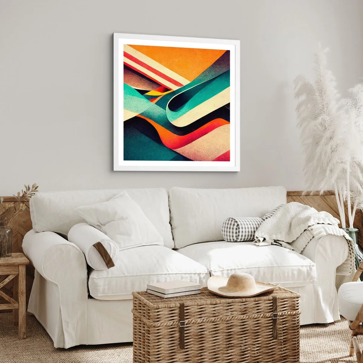 Poster in einem weißen Rahmen - Intensive Komposition - 30x30 cm