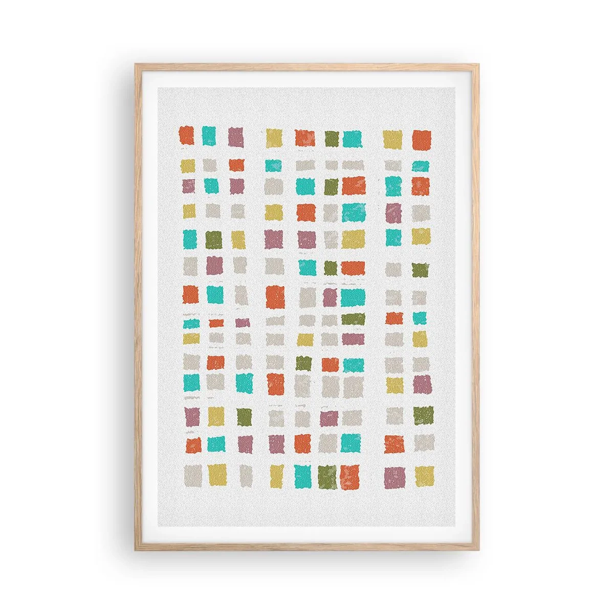 Poster in einem Rahmen aus heller Eiche - Unbekanntes Spiel - 70x100 cm