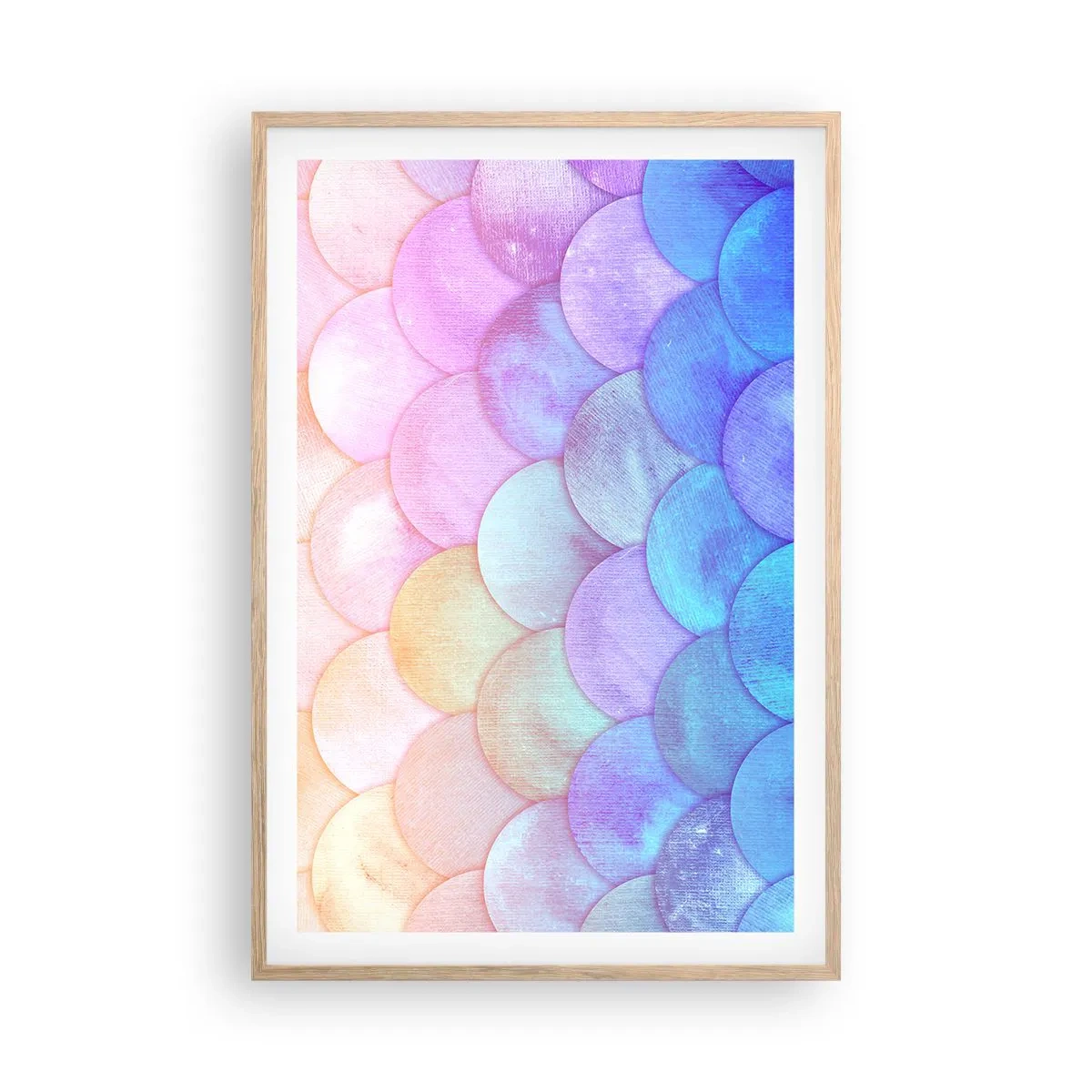 Poster in einem Rahmen aus heller Eiche - Perlenschuppe - 61x91 cm