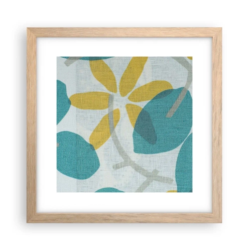 Poster in einem Rahmen aus heller Eiche - Unter den azurblauen Blättern - 30x30 cm