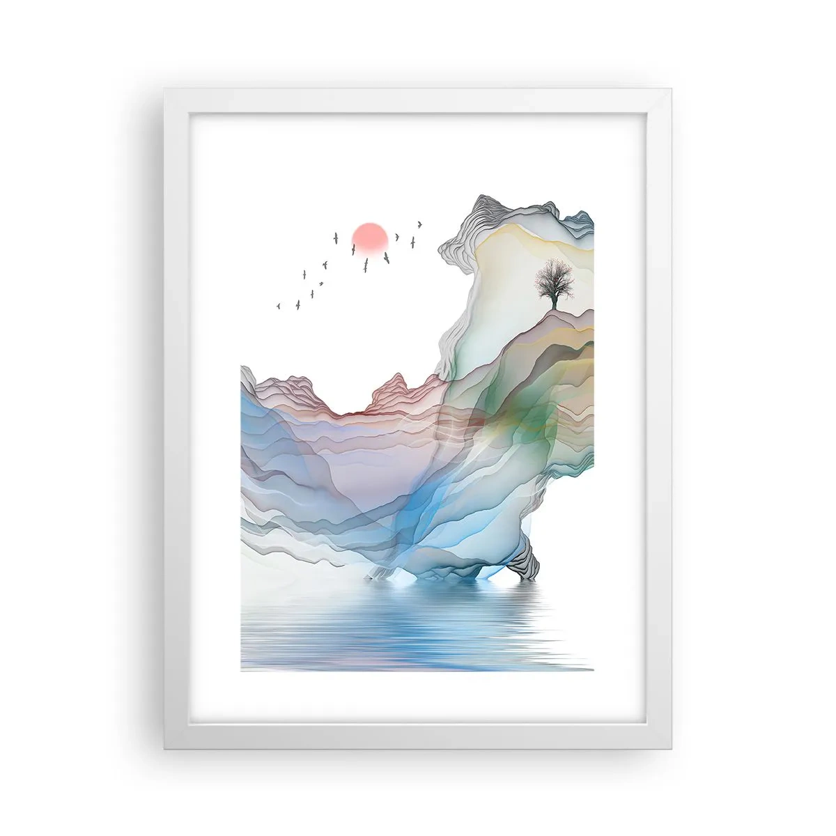 Poster in einem weißen Rahmen - Zu den Kristallbergen - 30x40 cm