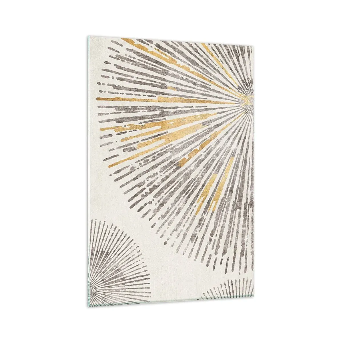 Glasbild - Bild auf glas - Abstraktes strahlenförmiges Muster - 80x120cm - Schönheit des Strahls - Moderne Wanddekoration für Wohnzimmer und Schlafzimmer ARTTOR