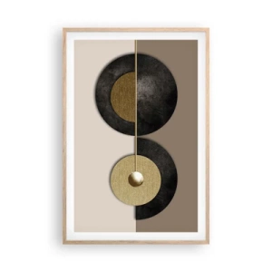 Poster in einem Rahmen aus heller Eiche - Variationen rund um den Kreis - 61x91 cm