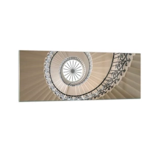 Glasbild - Bild auf glas - Wendeltreppe in elegantem geometrischem Ansatz - 140x50cm - Im Inneren der Muschel - Moderne Wanddekoration für Wohnzimmer und Schlafzimmer ARTTOR