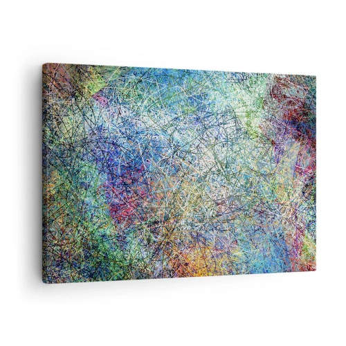 Bild auf Leinwand - Leinwandbild - Abstrakte Komposition mit mehrfarbigen Linien und Texturen - 70x50cm - Es ist nicht so einfach - Moderne Wanddekoration für Wohnzimmer und Schlafzimmer ARTTOR