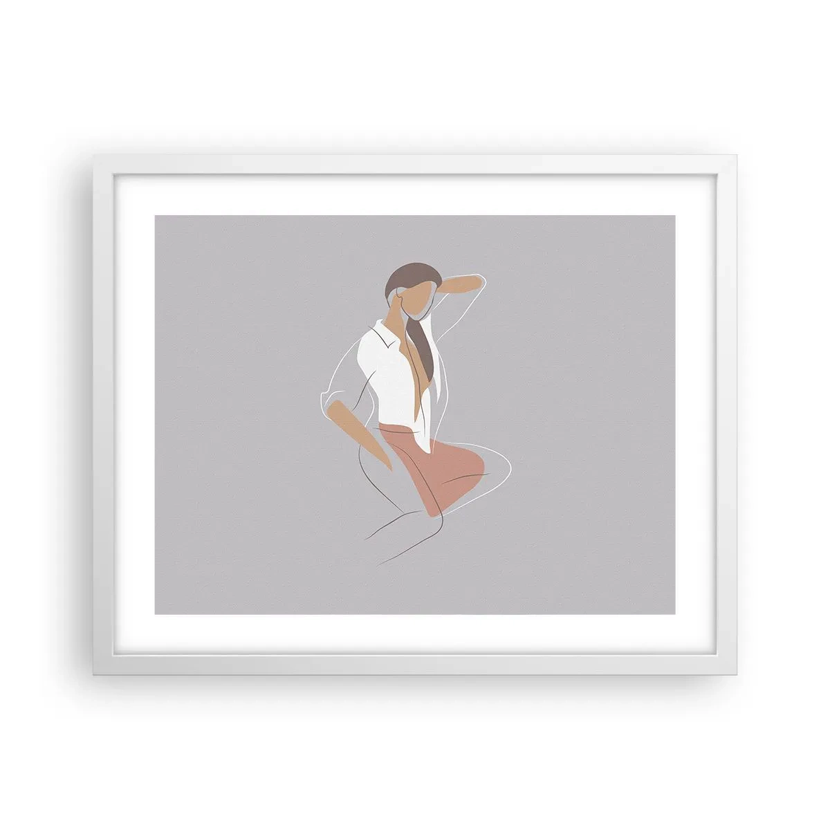 Poster in einem weißen Rahmen - Umriss der Anmut - 50x40 cm