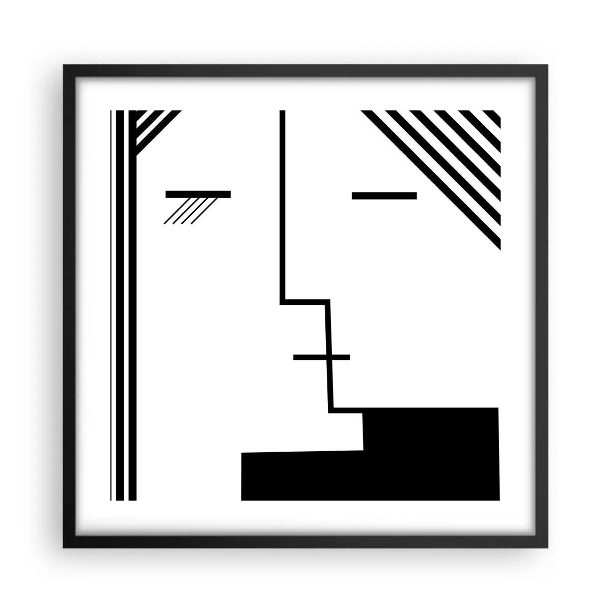 Poster in einem schwarzem Rahmen - Einfach ein Kuss - 50x50 cm