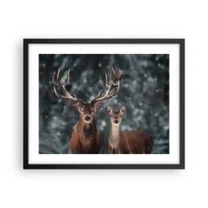 Poster in einem schwarzem Rahmen - Herr des Waldes mit seiner Frau - 50x40 cm