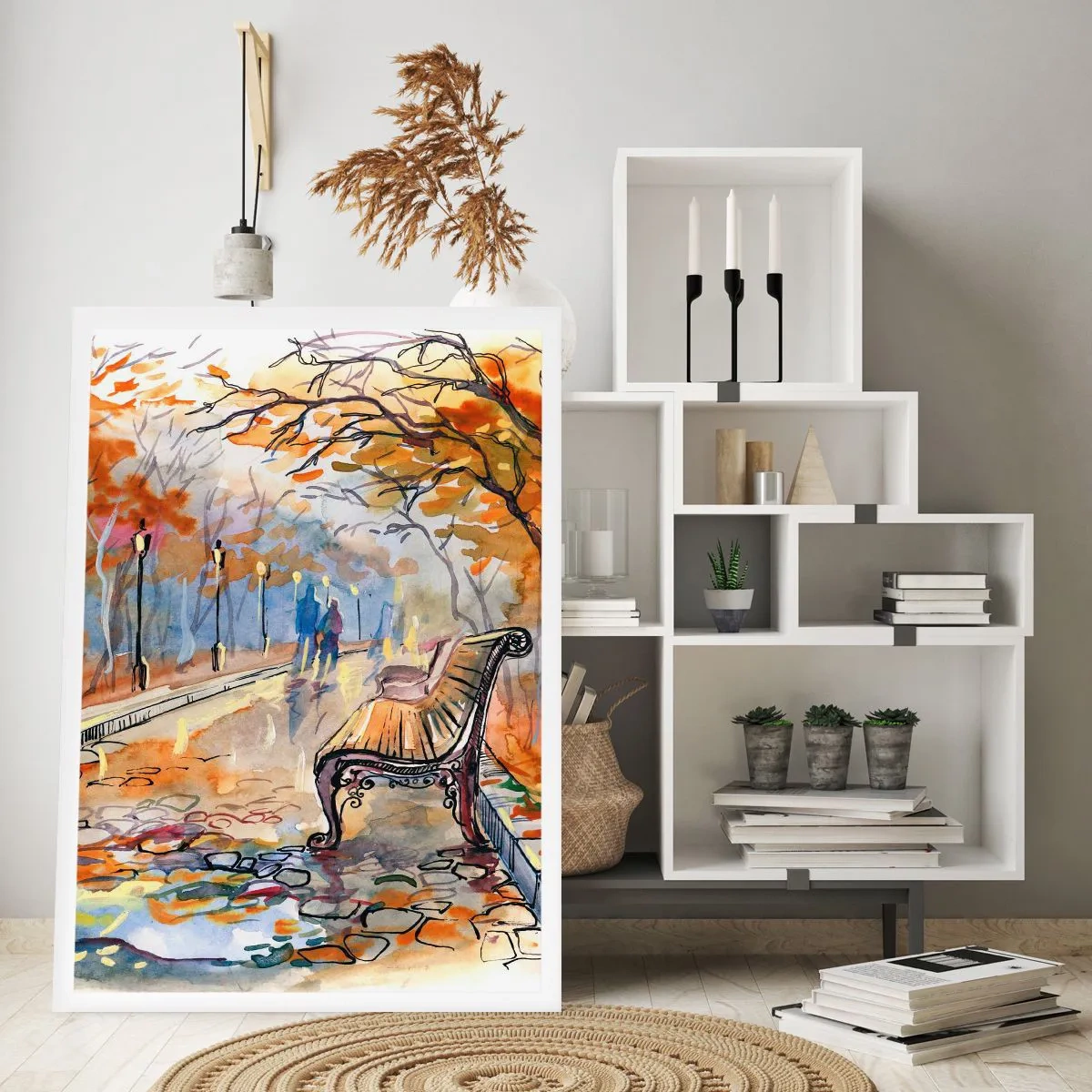 Poster - Gemeinsam im Herbst wandern - 70x100 cm