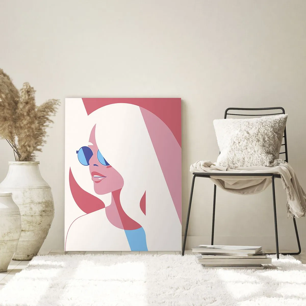 Glasbild - Bild auf glas - Es war eine Blondine... - 80x120 cm