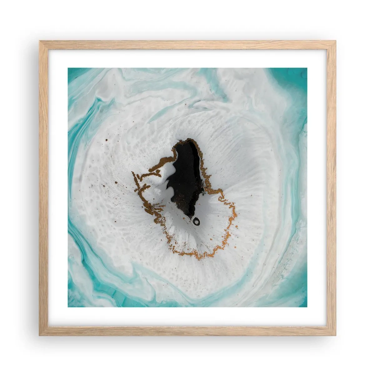 Poster in einem Rahmen aus heller Eiche - Nach Innen eindringen - 50x50 cm