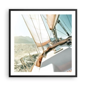 Poster in einem schwarzem Rahmen - Unter vollen Segeln - 60x60 cm