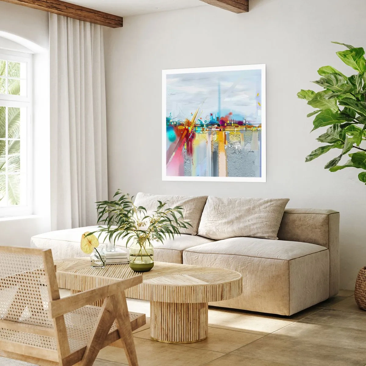 Poster - Freudenbrücke über den Fluss des Lebens - 30x30 cm