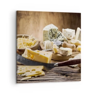 Bild auf Leinwand - Leinwandbild - Lächeln Sie den Käse an - 50x50 cm