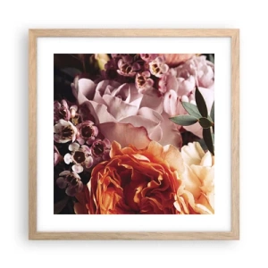 Poster in einem Rahmen aus heller Eiche - Eingehüllt in Schönheit - 40x40 cm