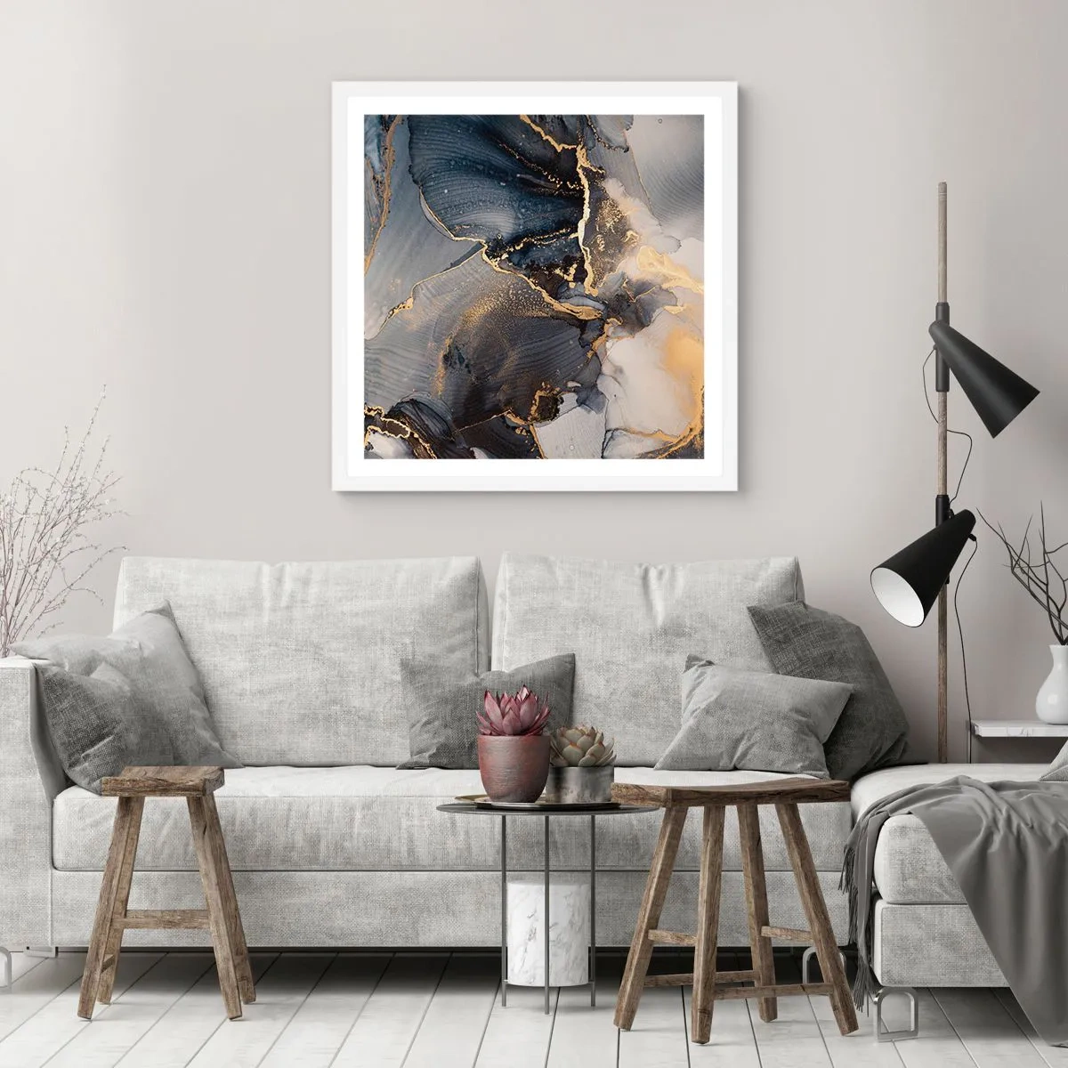 Poster in einem weißen Rahmen - Leben aus Stein - 50x50 cm