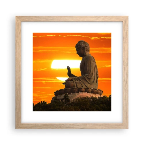 Poster in einem Rahmen aus heller Eiche - Keine Angst vor der Welt - 30x30 cm