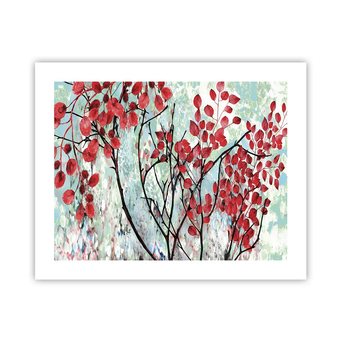 Poster - Baum in Scharlachrot - 50x40 cm