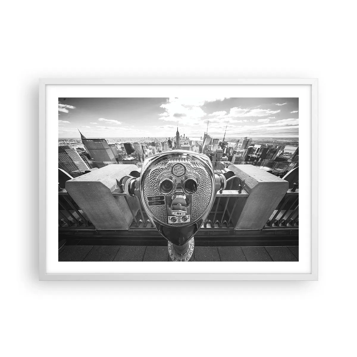 Poster in einem weißen Rahmen - Stadt über den Städten - 70x50 cm