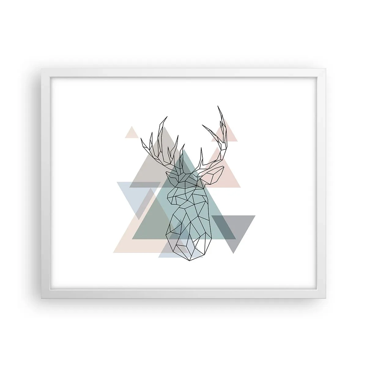 Poster in einem weißen Rahmen - In einem geometrischen Wald - 50x40 cm