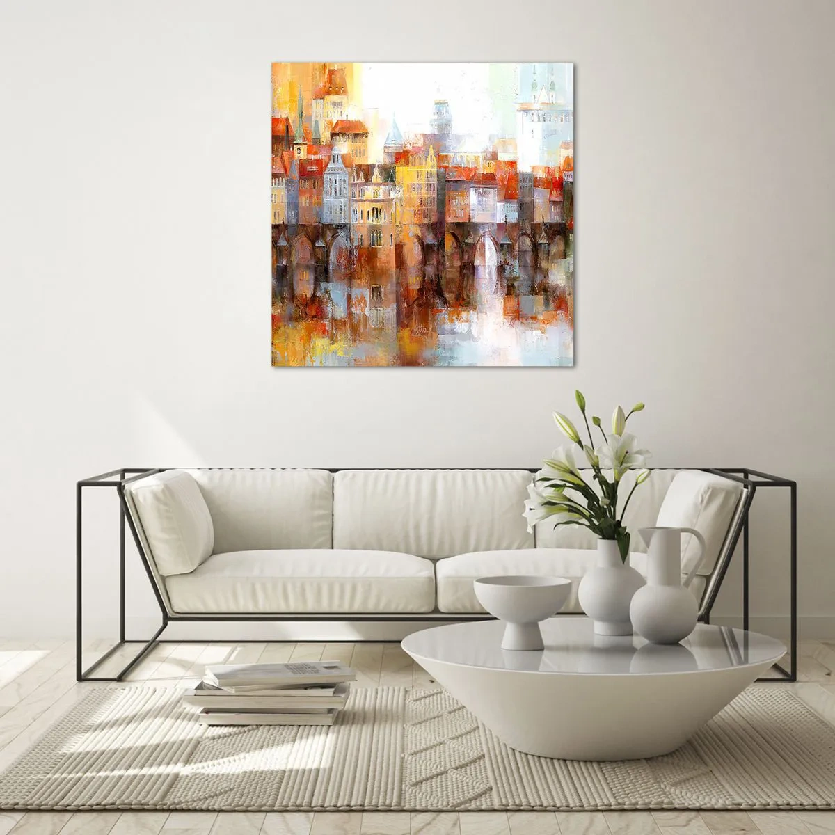 Glasbild - Bild auf glas - Schön ist es auch unter der Brücke - 70x70 cm