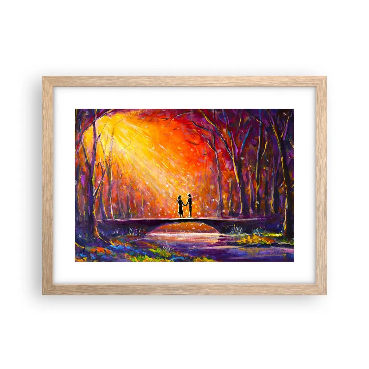 Poster in einem Rahmen aus heller Eiche - Der Himmel liebt sie auch - 40x30 cm
