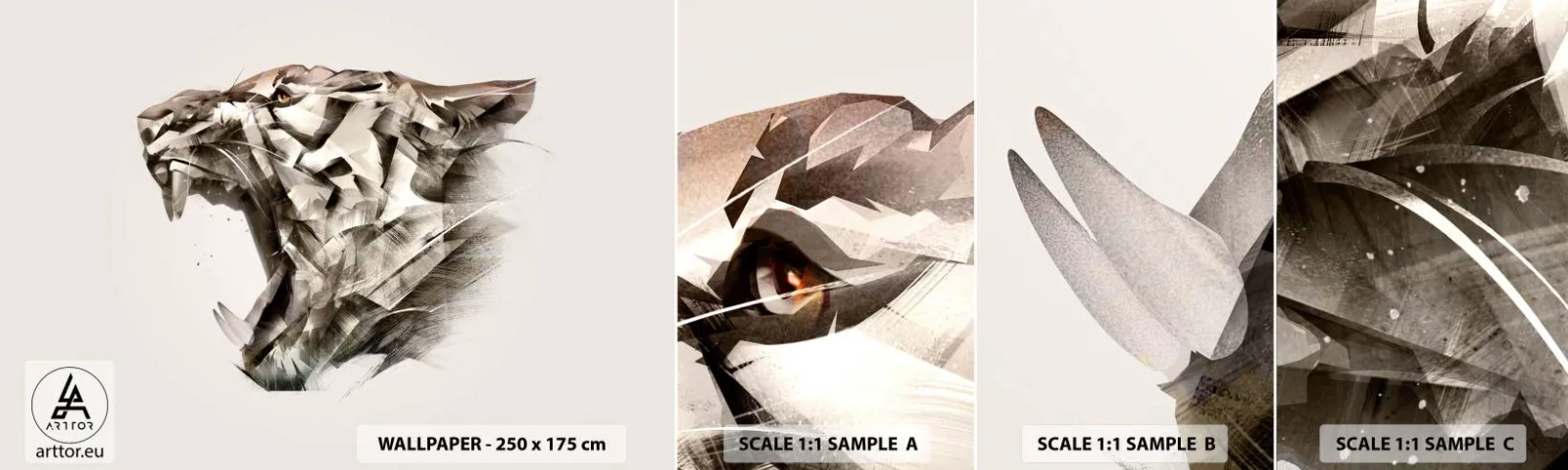 Fototapeten Muster Selbstklebend Deluxe Sticker - Du weißt schon wer das Sagen hat - Abstraktion, Tiger, Tiere - 100x30 cm