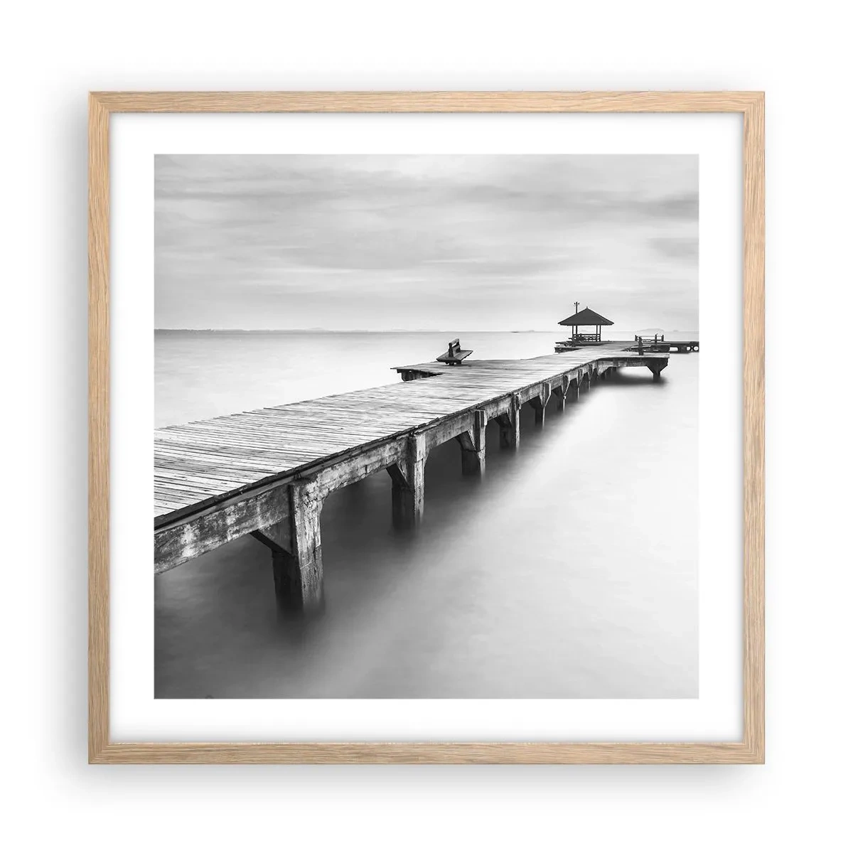 Poster in einem Rahmen aus heller Eiche - In die Ferne - 50x50 cm