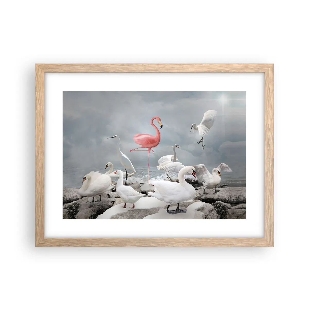 Poster in einem Rahmen aus heller Eiche - Wie kam ich hier hin? - 40x30 cm