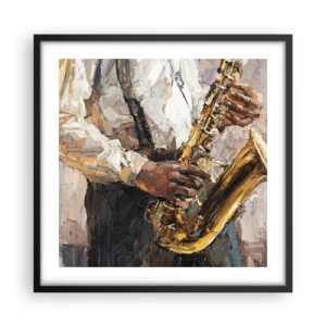 Poster in einem schwarzem Rahmen - Zeit fürs Solo - 50x50 cm