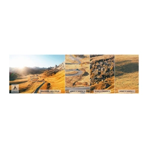 Fototapeten Muster Premium Canvas - In einem goldenen Tal - Landschaft, Berge, Italien - 100x30 cm