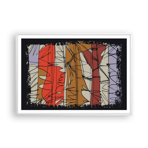 Poster in einem weißen Rahmen - Spontane Komposition - 100x70 cm