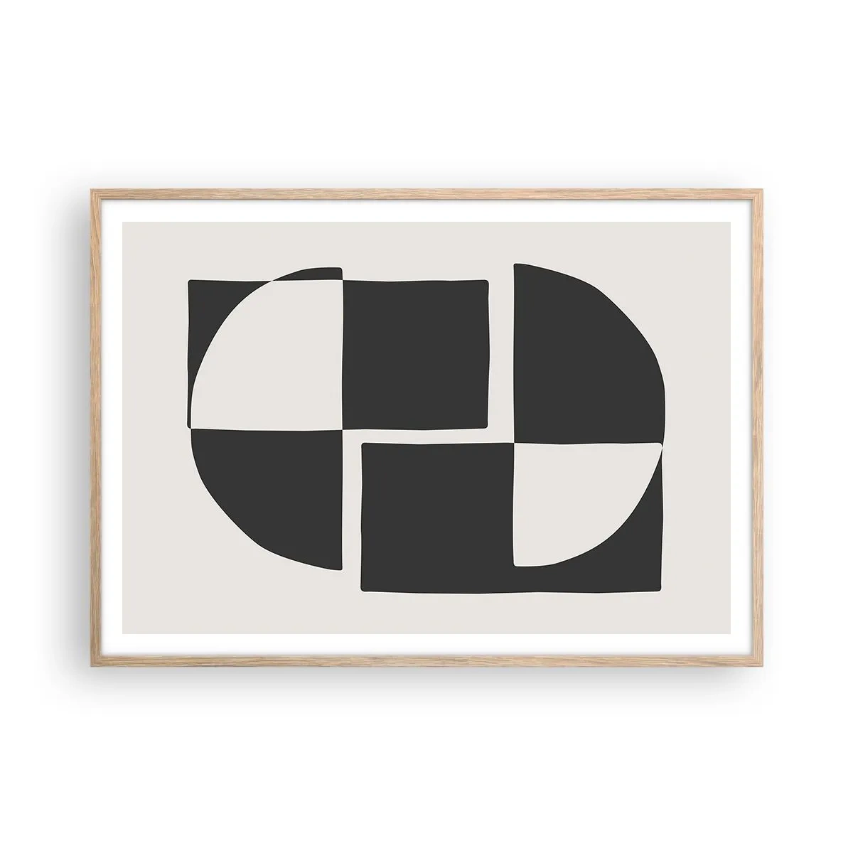 Poster in einem Rahmen aus heller Eiche - Antithese - Synthese - 100x70 cm