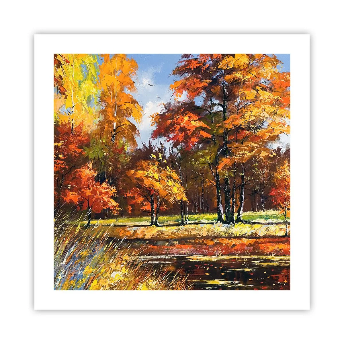 Poster - Landschaft in Gold und Bronze - 50x50 cm