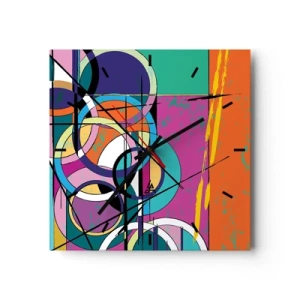 Wanduhr - Glasuhr - Rad für Rad - 40x40 cm