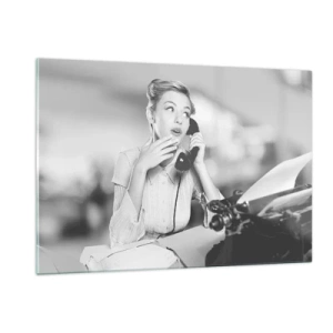 Glasbild - Bild auf glas - Hallo, hier sind es die 50er. - 120x80cm - Hallo, wir sind in den 1950er Jahren. - Moderne Wanddekoration für Wohnzimmer und Schlafzimmer ARTTOR