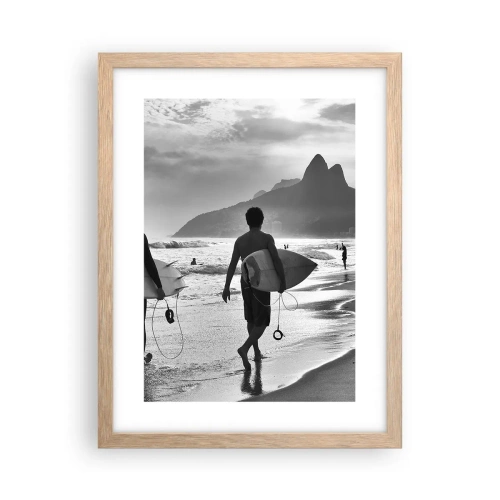 Poster in einem Rahmen aus heller Eiche - Single-Wave-Samba - 30x40 cm