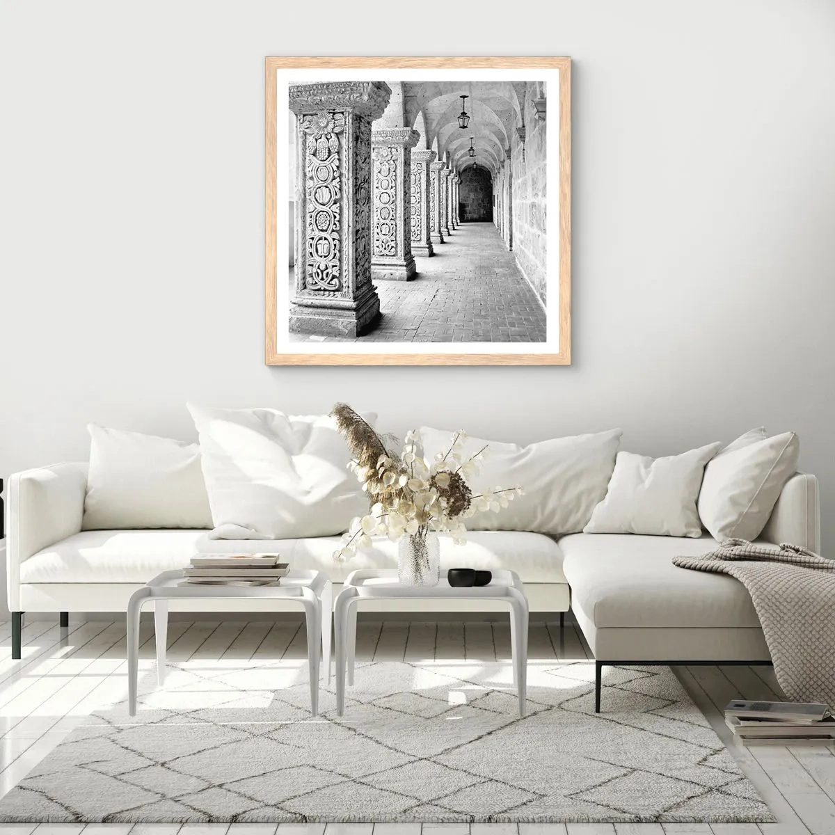 Poster in einem Rahmen aus heller Eiche - Und wo geht’s hin...? - 60x60 cm