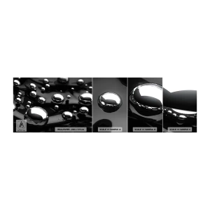 Fototapetenmuster Standard Eco - Aus der schwarzen Wassertiefe - Abstraktion, Chromkugeln, 3D - 100x30 cm