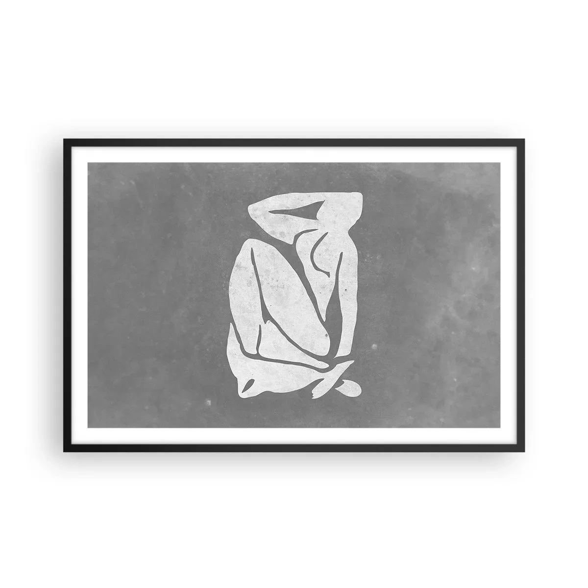 Poster in einem schwarzem Rahmen - In Gedanken versunken - 91x61 cm