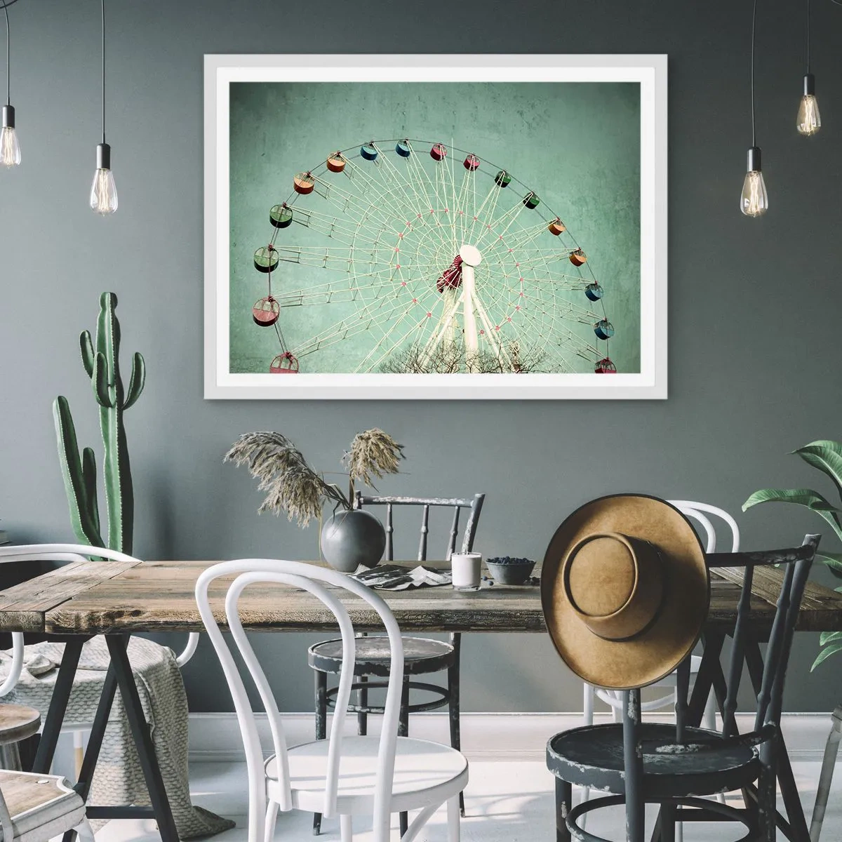 Poster in einem weißen Rahmen - Wir laden zum Spiel ein - 50x40 cm