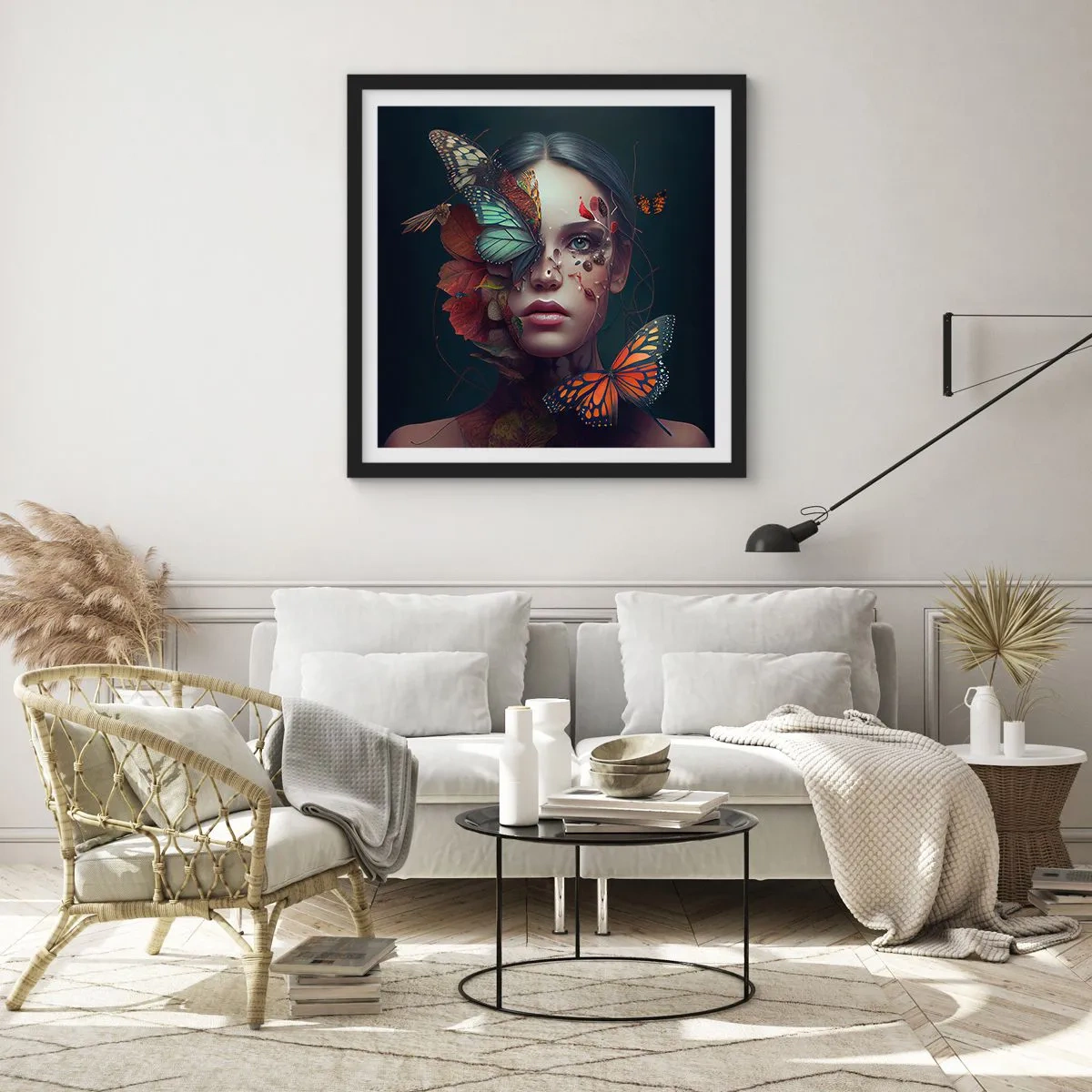 Poster in einem schwarzem Rahmen - Wunderbare Metamorphose - 30x30 cm
