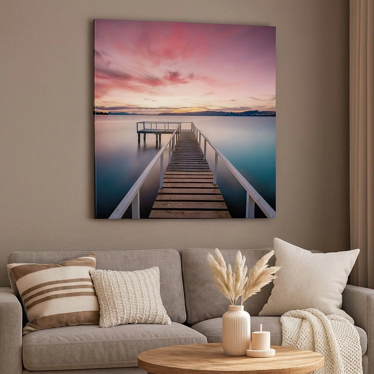 Bild auf Leinwand - Leinwandbild - Die sanfte Flamme des Abends - 30x30 cm