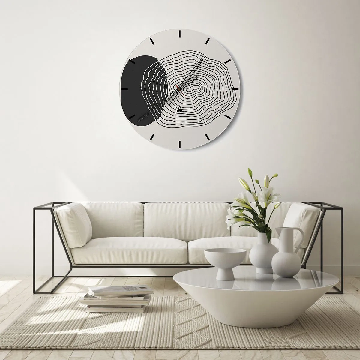 Wanduhr - Glasuhr - Dauer und Schwingung - 40x40 cm