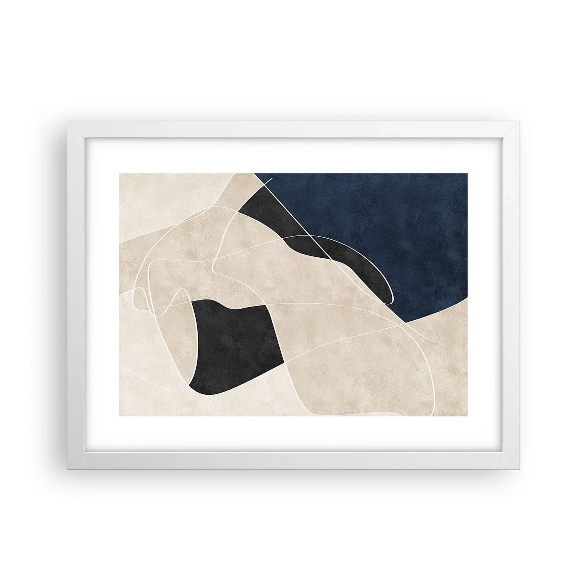 Poster in einem weißen Rahmen - Abstrakte Komposition – Farbkontrast - 40x30 cm